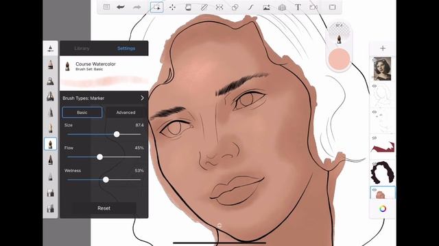 How to Paint Skin in Autodesk SketchBook App смотреть онлайн