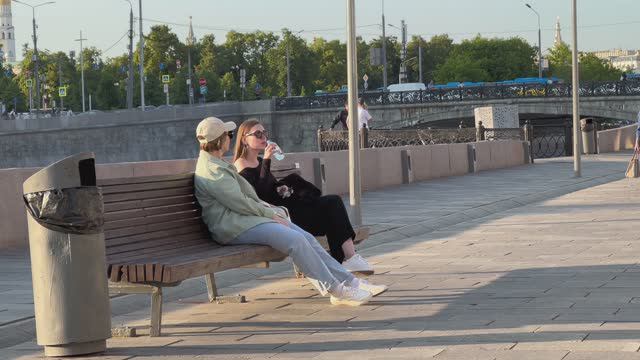 Russia Today June 2023. Life In Moscow Stylish People On A Walk.