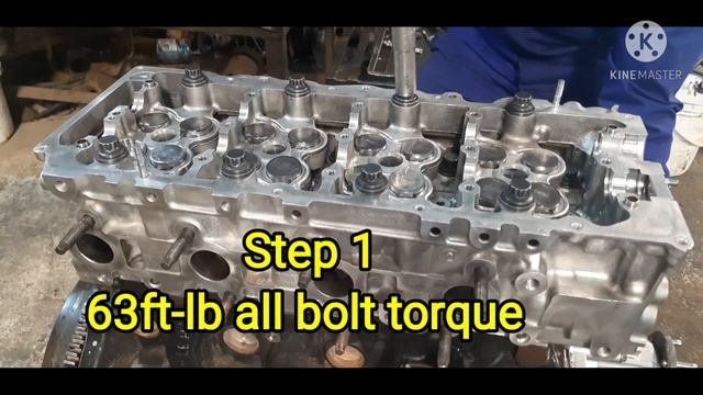 Toyota Hilux 2kd Engine Cylinder Head Install And Bolt Torque Sequence Full Video