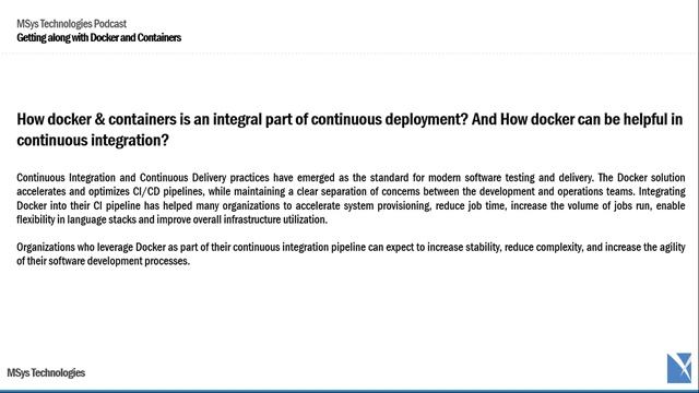 Getting along with Docker and Containers - MSys Media Room смотреть онлайн