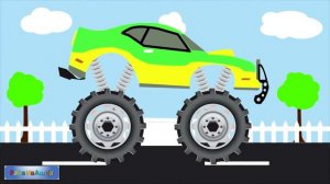 Собираем зеленый монстр трак  Мультики про машинки