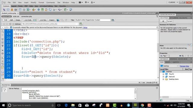 Delete Data | Student Registration System in PHP/MySQLI | Part - 7 смотреть онлайн