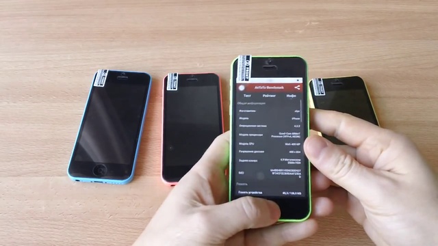4шт.Китайский iPhone 5C Yellow,Pink,Blue,Green Видео обзор смотреть онлайн