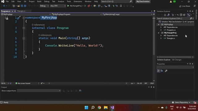 Create C# Class Project with Class Library in Visual Studio 2022 смотреть онлайн