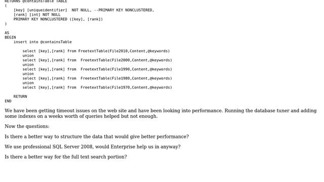 Full Text Index and database structure смотреть онлайн