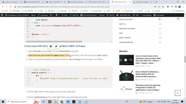 Fetch data from the database using custom PHP API with NEXT JS + REACT + PHP + Mysql + Axios смотреть онлайн