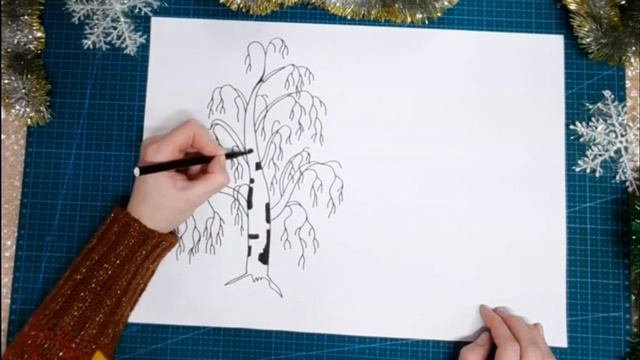 Графика зимнего леса. Что может линия. Рисование для детей смотреть онлайн