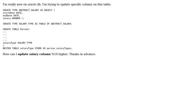 Databases: Update nested table item смотреть онлайн