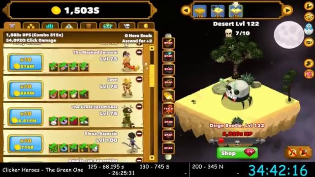 Clicker Heroes "The Green One" speedrun in 69:14:26 [WR] смотреть онлайн
