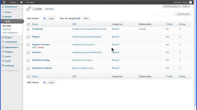 WordPress All Links Screen смотреть онлайн