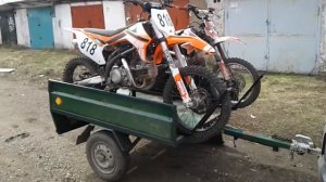 Крепление для мотоцикла кросс-эндуро в прицепе