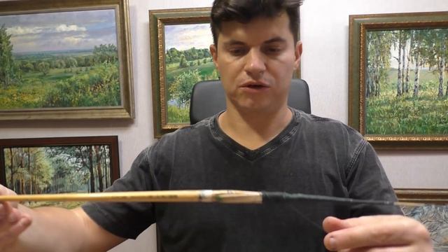 Веерная кисть для фактуры и тонкая кисть для деталей. смотреть онлайн