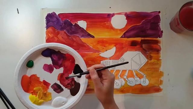 How To Draw Mars And Rover! // Как нарисовать марс и марсоход!