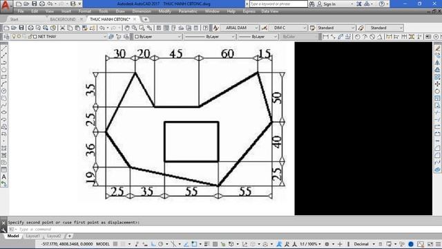 Thực hành vẽ AutoCAD 2D từ cơ bản đến nâng cao | Bài tập 3 смотреть онлайн