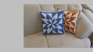 Лоскутная наволочка  из треугольников и квадратов