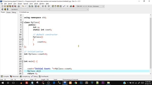 Static Data Members in C++ & Static Member Functions in C++|C++ programming tutorials for Beginners смотреть онлайн