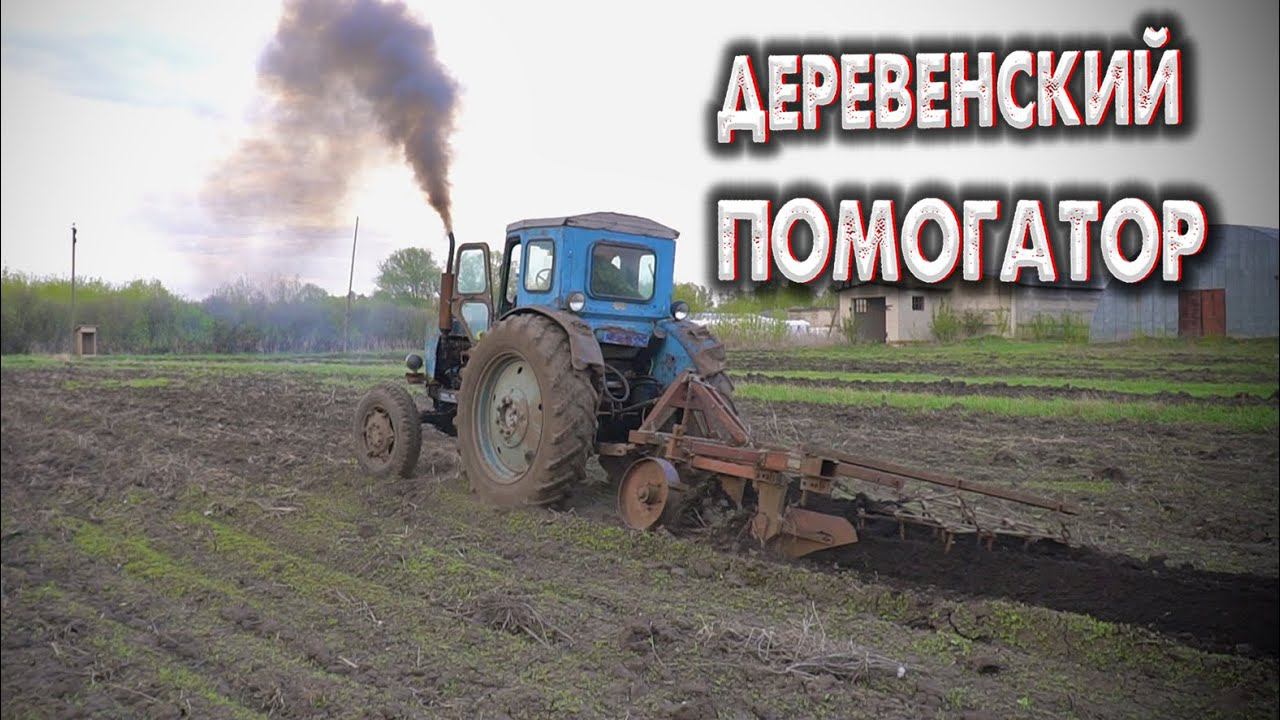 ДЕРЕВЕНСКИЙ ПОМОЩНИК трактор Т40АМ / ВСПАШКА ОГОРОДА НА Т40 / трактор для дома смотреть онлайн