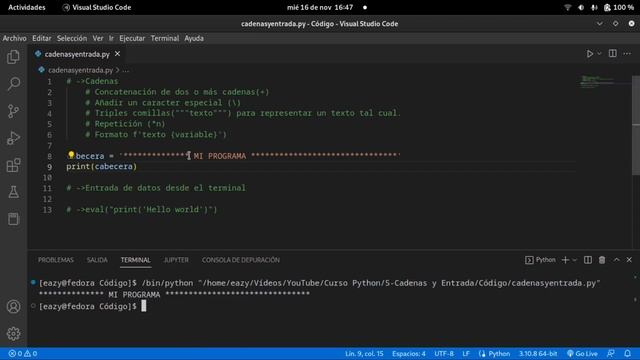 Curso de Python 6 Características de los strings y la función input смотреть онлайн