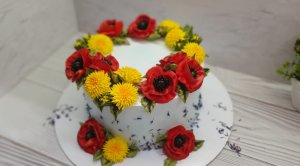 НЕРЕАЛЬНО КРАСИВЫЙ торт? Маки и ОДУВАНЧИКИ из крема?