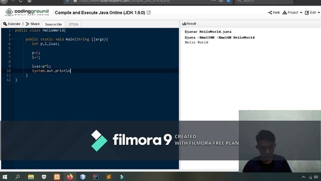 Tutorial menghitung luas persegi panjang dengan java online compiler смотреть онлайн