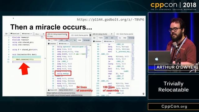 CppCon 2018: Arthur O'Dwyer “Trivially Relocatable” смотреть онлайн