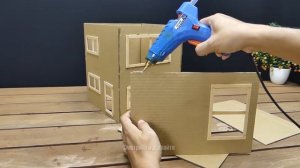 Как сделать красивый особняк из картона - школьный проект - дом мечты # 32