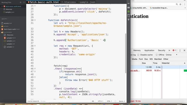 Fetch with Basic Authentication смотреть онлайн