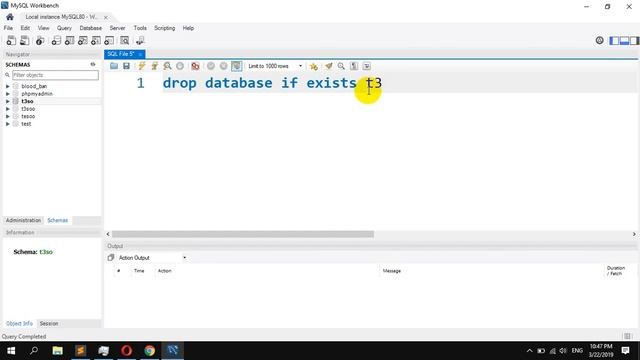 How to Delete or Drop a databse if it exists in MySQL Workbench смотреть онлайн