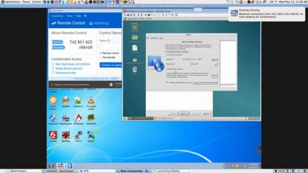 Don Debian 8 Linux Live OS Part4 Setting Up Vino and Tiger VNC Remote Desktop Servers using Krfb GU