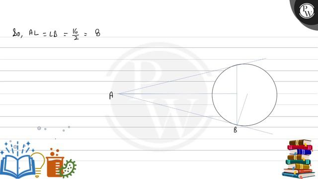 A B is a chord of length 16  cm of a circle of radius 10  cm. The tangents at A and B intersect a.. смотреть онлайн