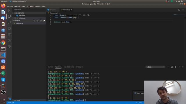 Manipuler les tableaux en javascript (push, pop, shift, unshift, splice) смотреть онлайн