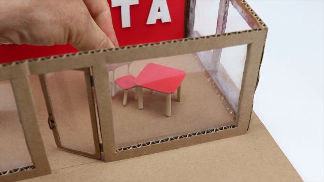 Diy | How To Make Costa Coffe Shop From Cardboard At Home смотреть онлайн