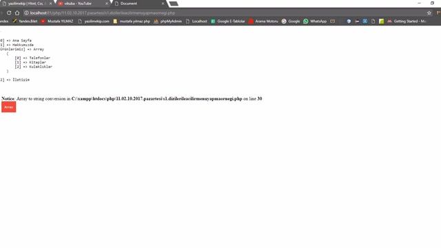 php sınıf eğitimleri diziler ile açılır menü oluşturma ve yazdırma смотреть онлайн