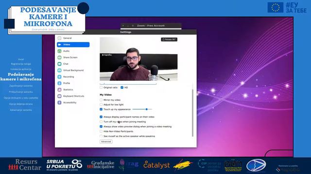 Зоом приручник(Tutorial) - Камера и микрофон / Zoom priručnik(Tutorial) - Kamera i mikrofon смотреть онлайн