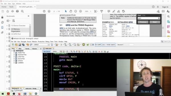 PIC Microcontroller Programming - PIC AS Assembler using MPLAB X IDE, Blinking LED