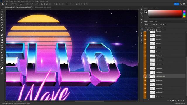 80s Retro Text Effects Photoshop Template Guide смотреть онлайн
