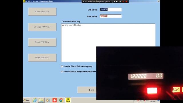 Kilometers Mileage Correction with Op com on opel vauxhall vectra b 2001 смотреть онлайн