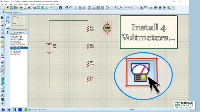 ELEC1131 Lab 8 Steps 2 & 5 using PROTEUS 2023 смотреть онлайн