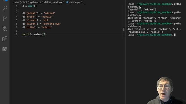 Dictionaries - items, keys, and values methods смотреть онлайн