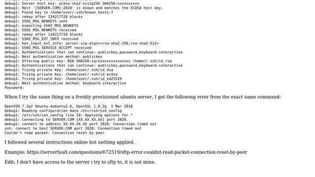 sftp Couldn't read packet: Connection reset by peer (2 Solutions!!) смотреть онлайн