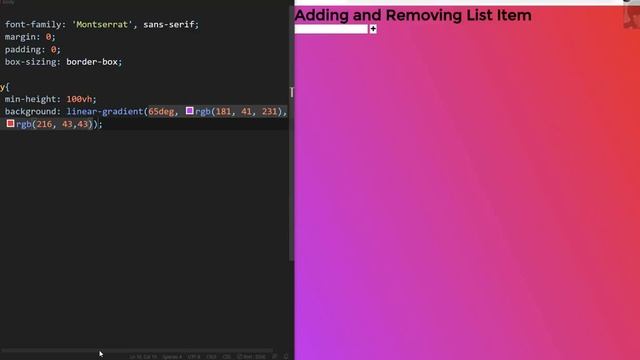 Adding and Removing List Item | HTML CSS & Javascript | Part 1 смотреть онлайн