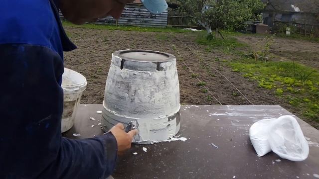 Бетонный горшок своими руками- горшок для цветов