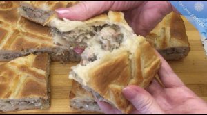 ПИРОГ МЯСНОЙ С КАРТОШКОЙ С ТЕСТОМ НА ЗАКВАСКЕ