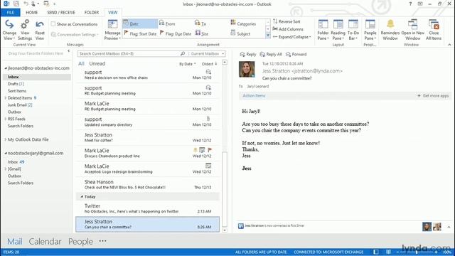 Outlook Tutorial - Customizing The Inbox