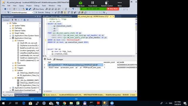 План запроса | Статистика | Parameter Sniffing в SQL Server. Разработчик MS SQL ч.9 смотреть онлайн