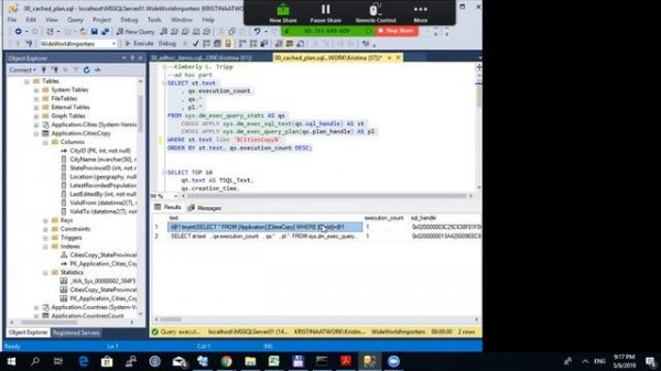 План запроса | Статистика | Parameter Sniffing в SQL Server. Разработчик MS SQL ч.9