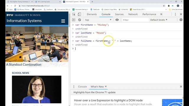 JavaScript Working with Variables смотреть онлайн