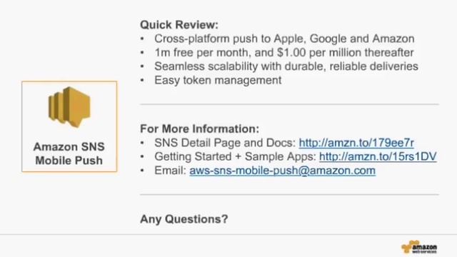 Using Mobile Push Notifications with Amazon SNS - Simply Notification Service on AWS смотреть онлайн