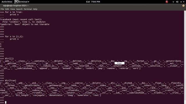 Python TypeError: 'bool' object is not iterable смотреть онлайн