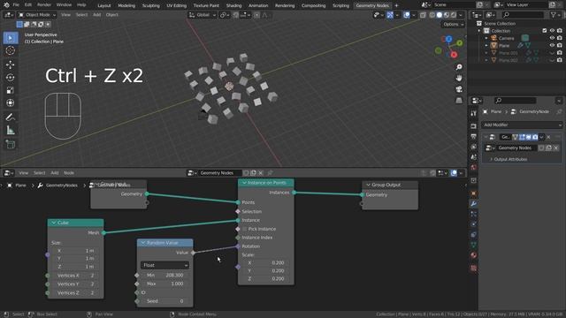 Blender Tutorial - Geometry Nodes - Random rotation смотреть онлайн